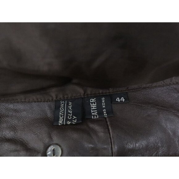 Vintage Stratojac Leather Jacket Mens 44 Brown 70s 80s Lined Button Up Casual - Picture 4 of 12